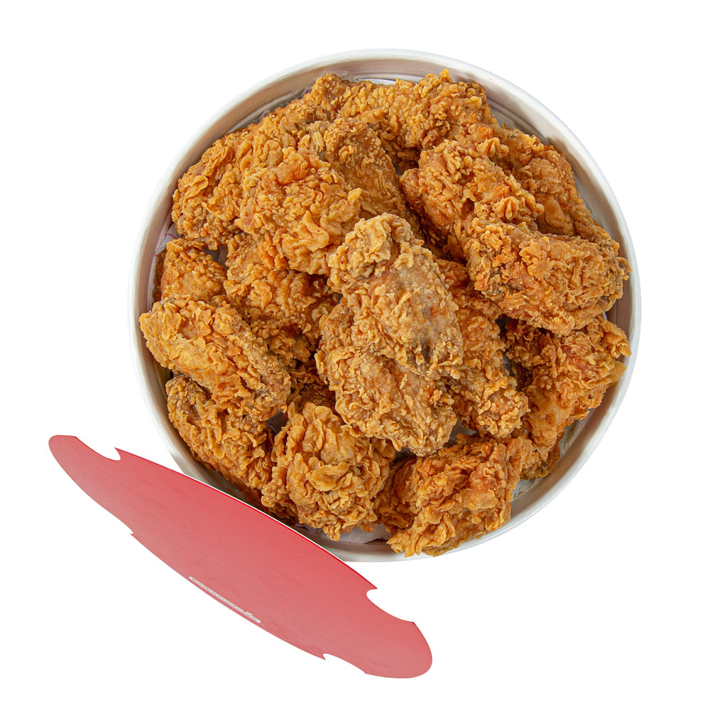 Bio Tek 150 oz Red and White Paper Chicken Bucket - with Lid - 25 count box