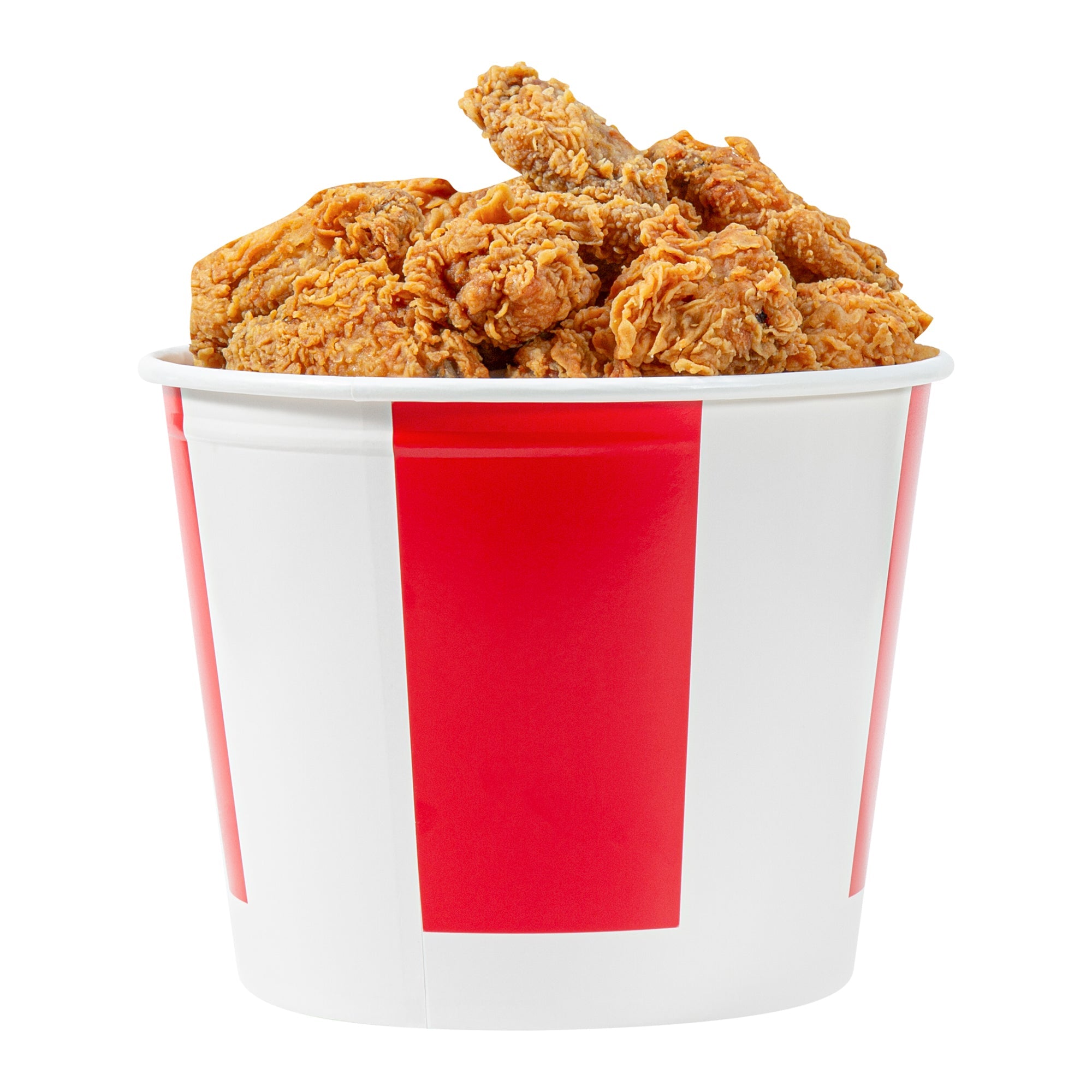 Bio Tek 150 oz Red and White Paper Chicken Bucket - with Lid - 25 count box