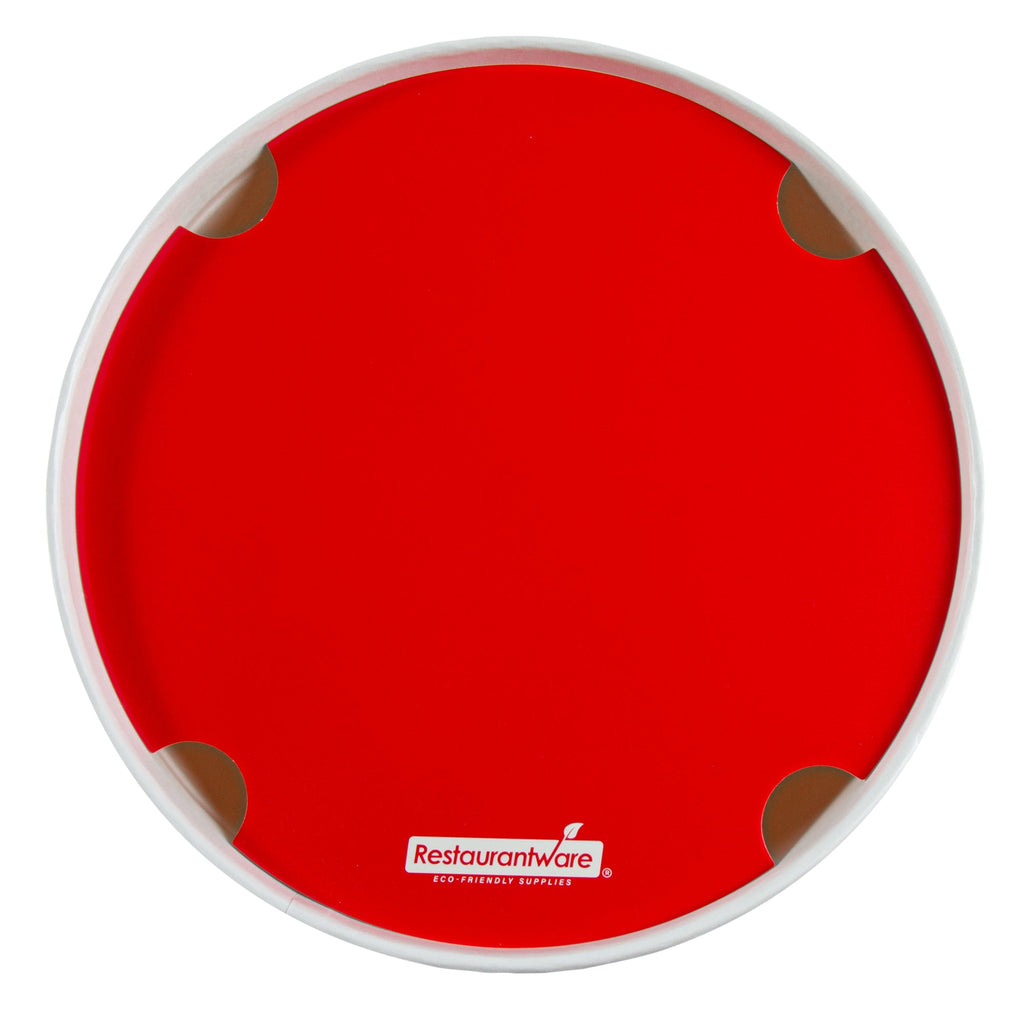 Bio Tek 150 oz Red and White Paper Chicken Bucket - with Lid - 25 count box