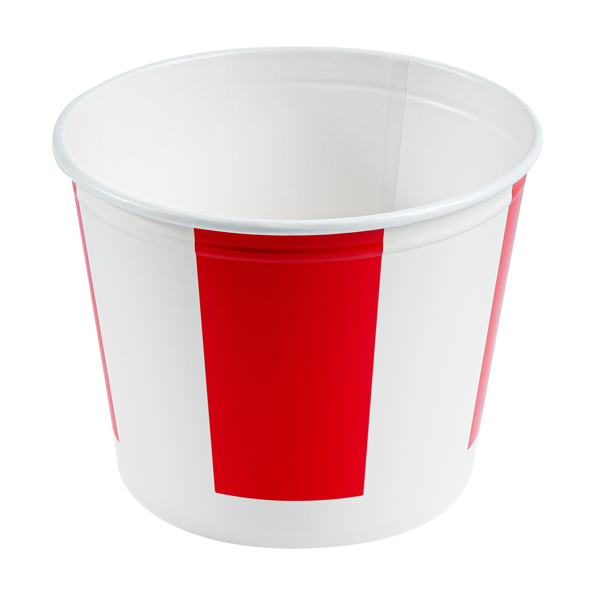 Bio Tek 150 oz Red and White Paper Chicken Bucket - with Lid - 100 count box