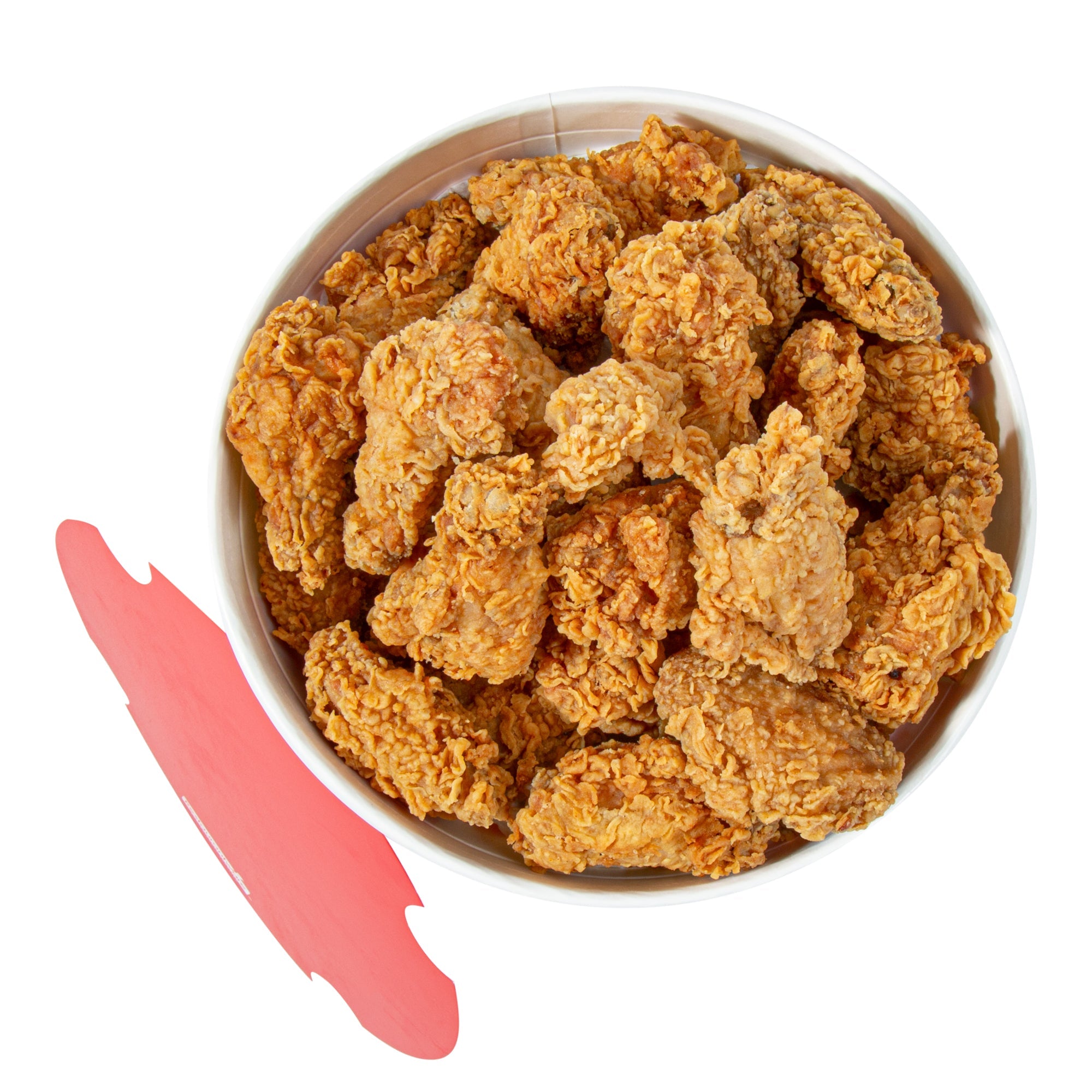 Bio Tek 170 oz Red and White Paper Chicken Bucket - with Lid - 25 count box