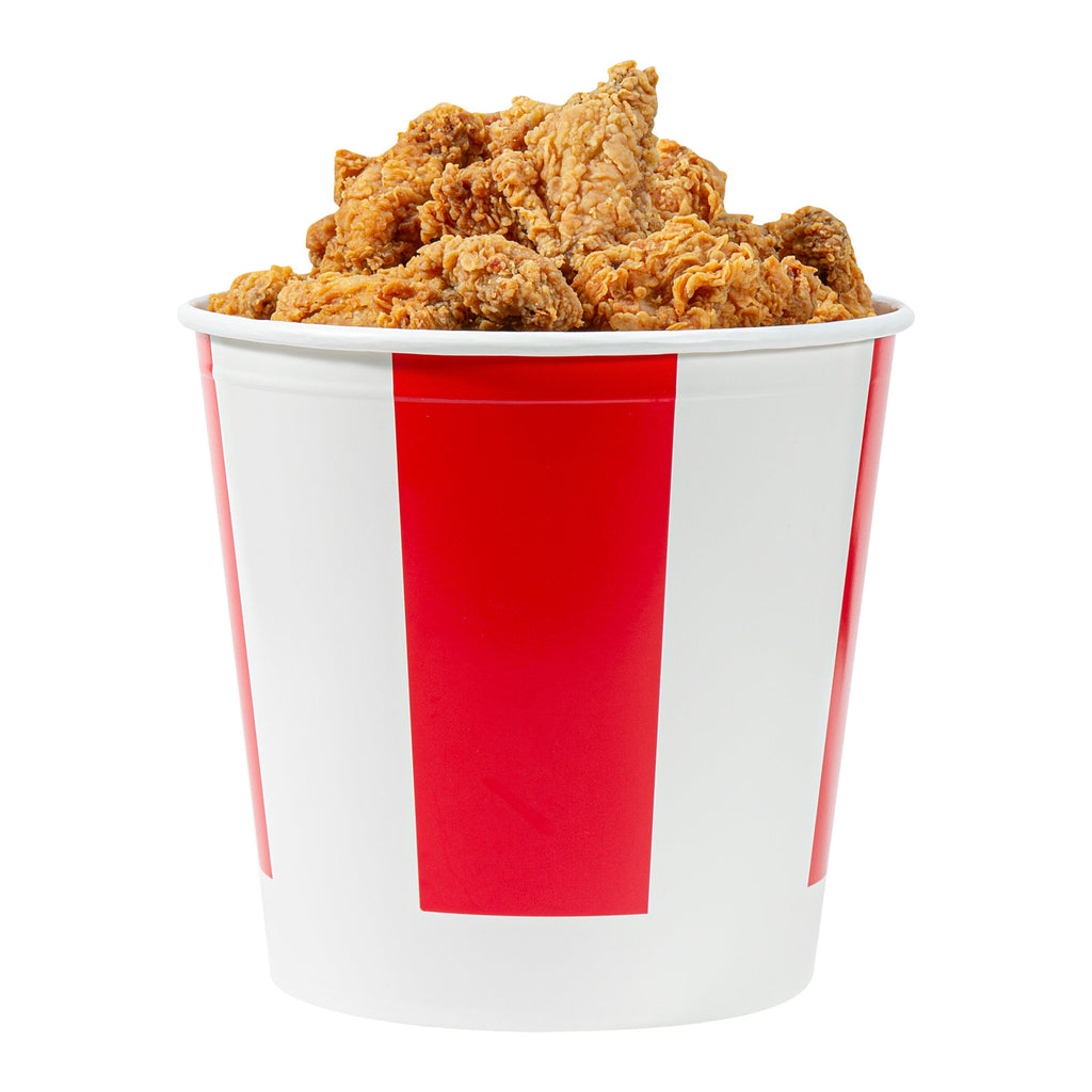 Bio Tek 170 oz Red and White Paper Chicken Bucket - with Lid - 25 count box