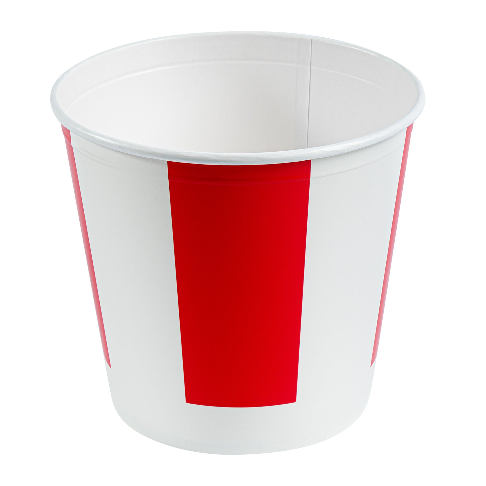 Bio Tek 170 oz Red and White Paper Chicken Bucket - with Lid - 25 count box