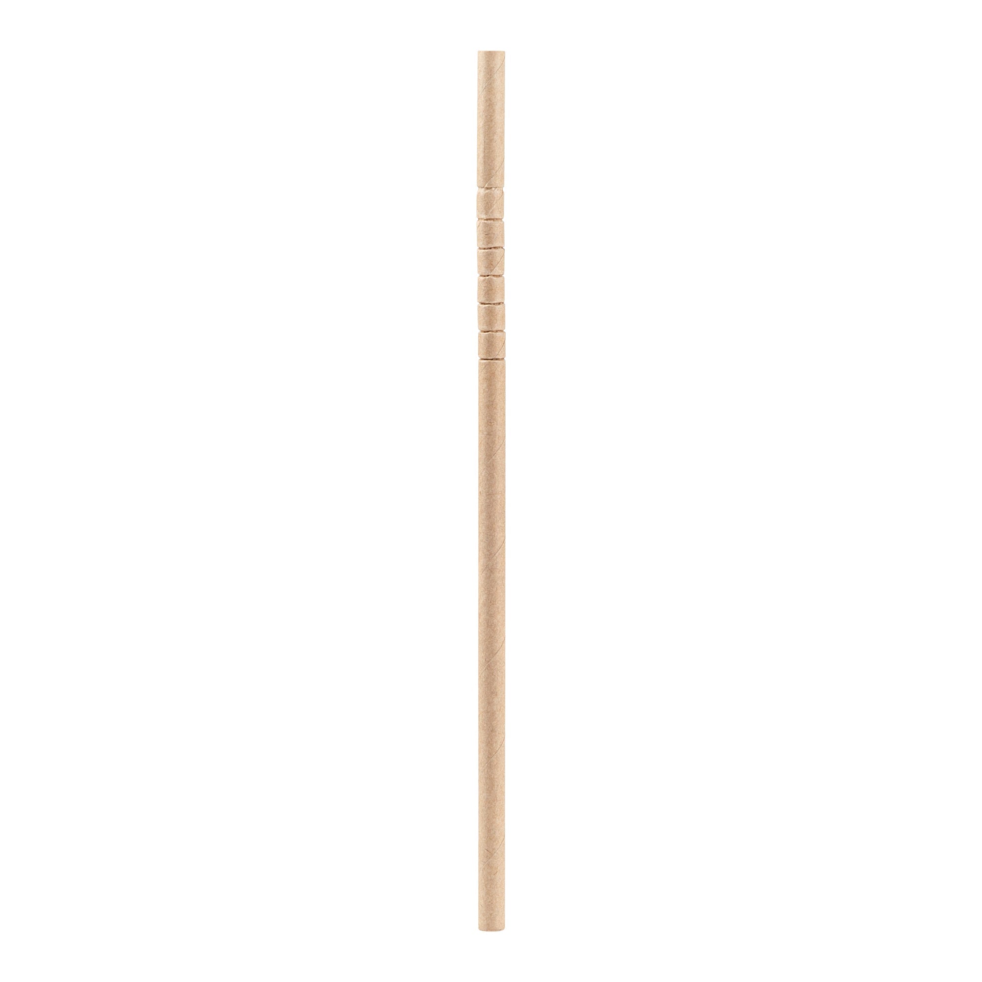 Basic Nature Kraft Paper Bendable Straw - Unwrapped, Biodegradable, 6 mm - 7 3/4" - 1000 count box