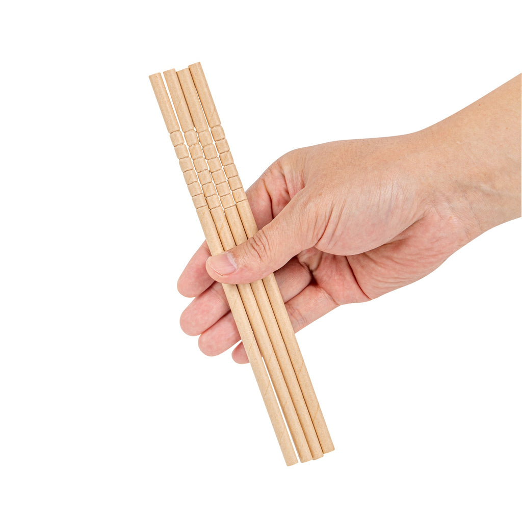 Basic Nature Kraft Paper Bendable Straw - Unwrapped, Biodegradable, 6 mm - 7 3/4" - 1000 count box