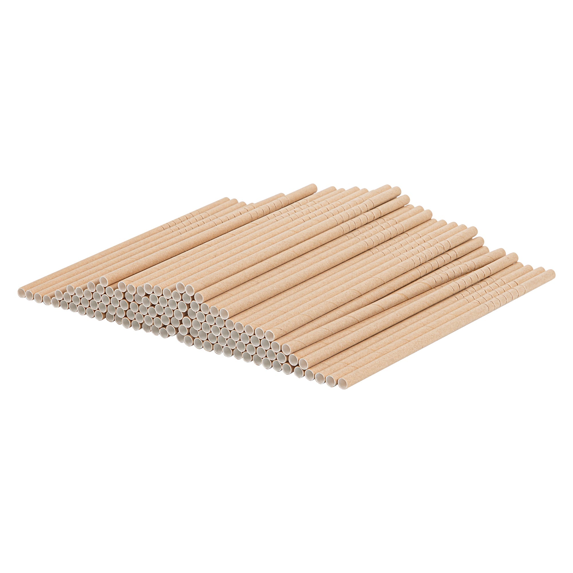Basic Nature Kraft Paper Bendable Straw - Unwrapped, Biodegradable, 6 mm - 7 3/4" - 1000 count box