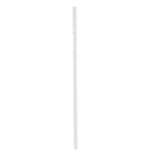 Basic Nature White Paper Bendable Straw - Unwrapped, Biodegradable, 6 mm - 7 3/4" - 100 count box