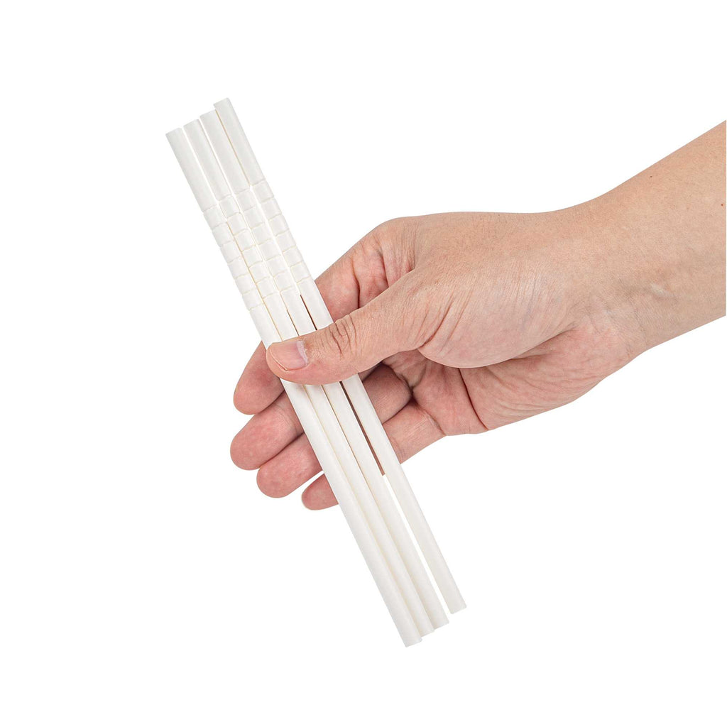 Basic Nature White Paper Bendable Straw - Unwrapped, Biodegradable, 6 mm - 7 3/4" - 100 count box