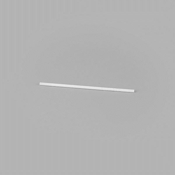 Basic Nature White Paper Bendable Straw - Unwrapped, Biodegradable, 6 mm - 7 3/4" - 100 count box