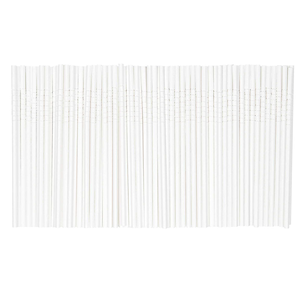 Basic Nature White Paper Bendable Straw - Unwrapped, Biodegradable, 6 mm - 7 3/4" - 100 count box