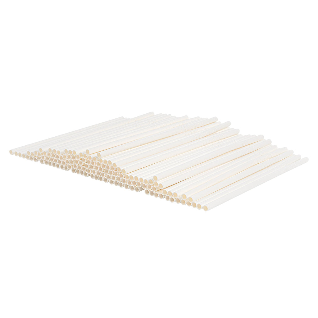 Basic Nature White Paper Bendable Straw - Unwrapped, Biodegradable, 6 mm - 7 3/4" - 1000 count box