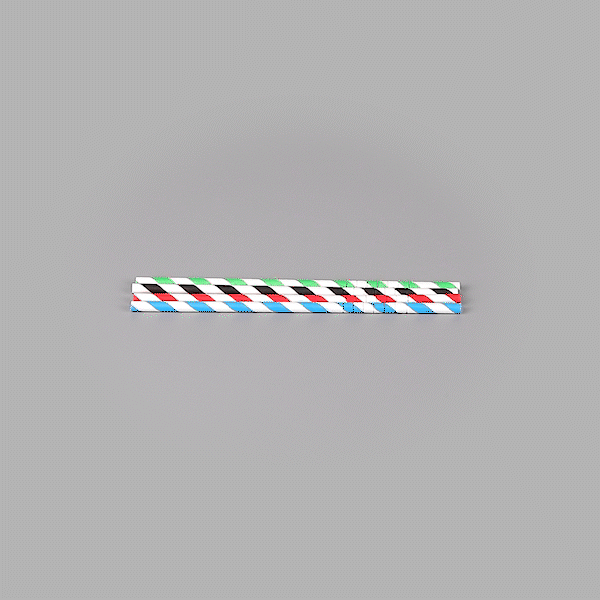 Basic Nature Assorted Paper Bendable Straw - Unwrapped, Biodegradable, 6 mm - 7 3/4" - 100 count box