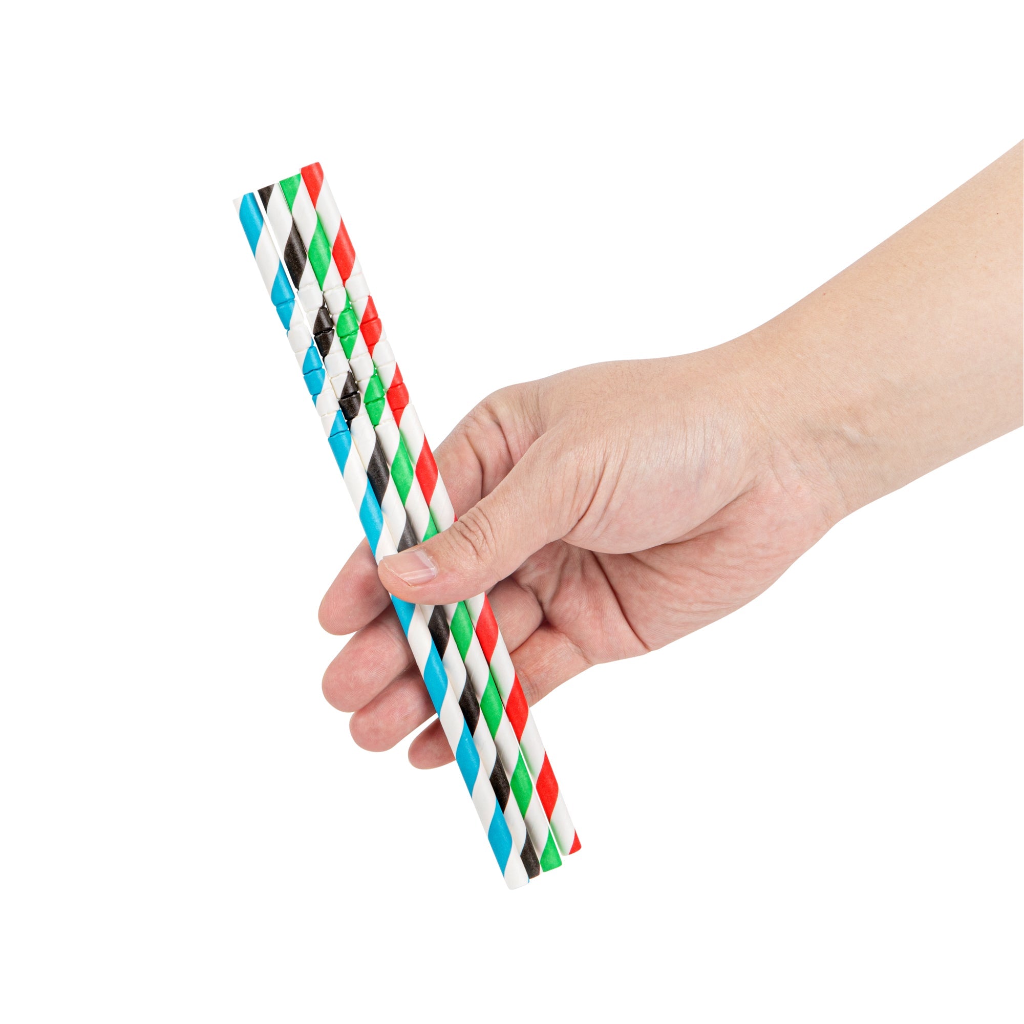 Basic Nature Assorted Paper Bendable Straw - Unwrapped, Biodegradable, 6 mm - 7 3/4" - 1000 count box