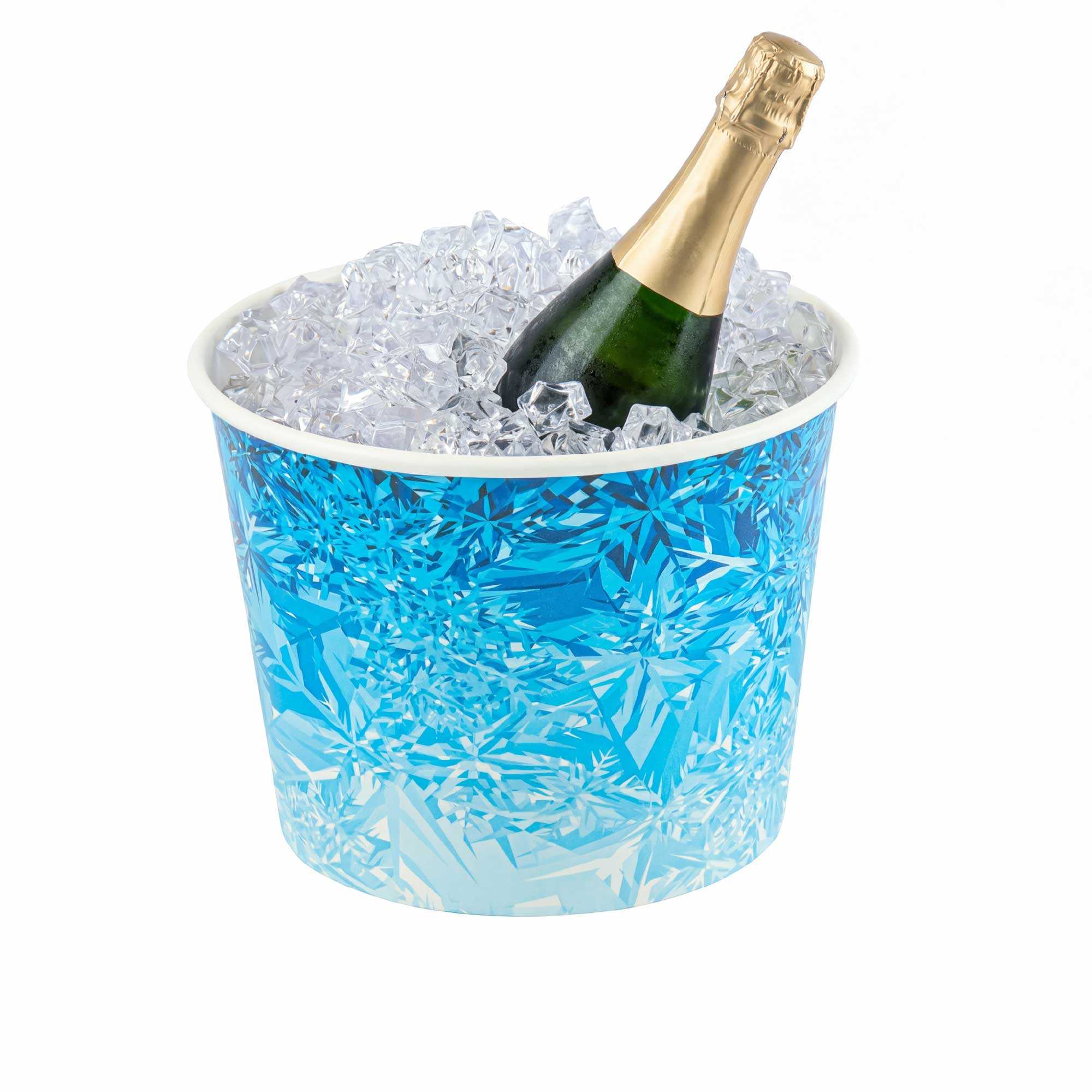 Cater Tek 5 lb Blue Disposable Paper Ice Bucket - 7 1/2" x 7 1/2" x 5 3/4" - 10 count box