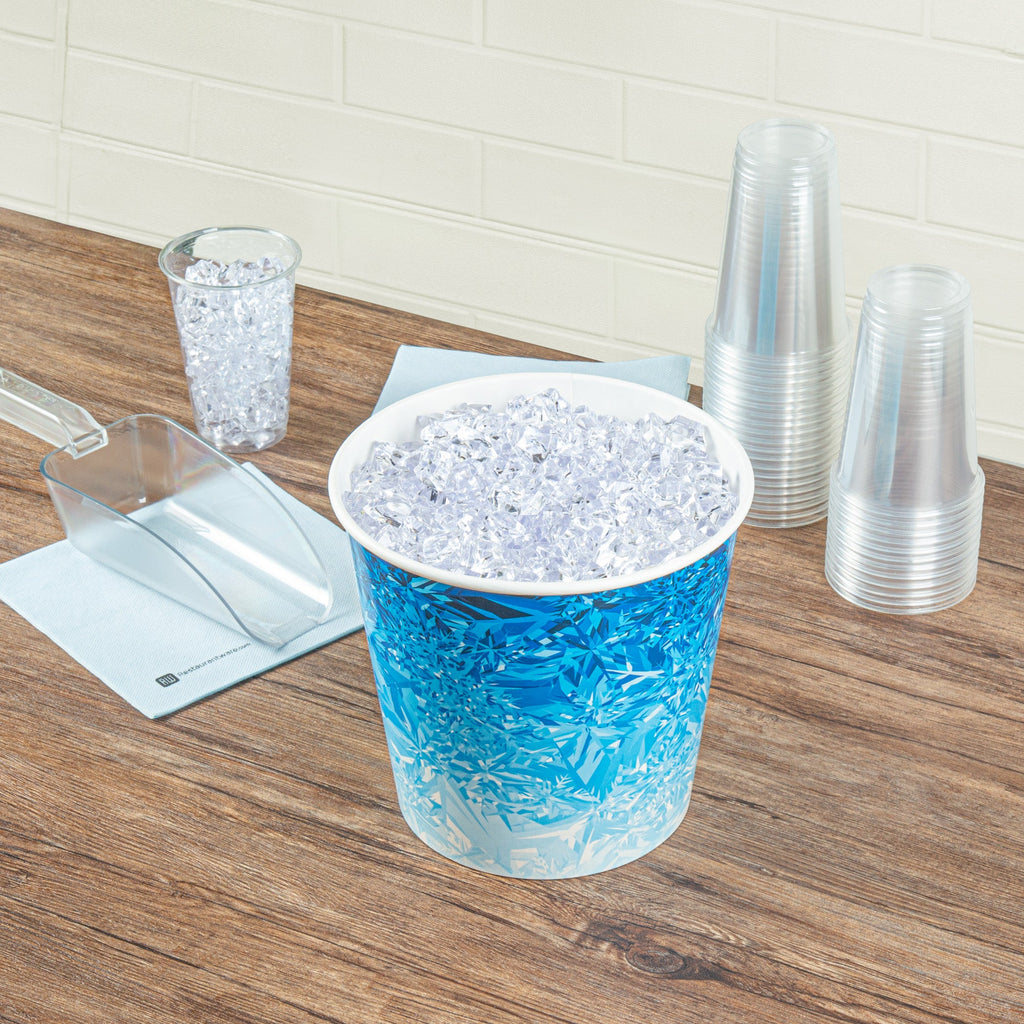 Cater Tek 10 lb Blue Disposable Paper Ice Bucket - 8 3/4" x 8 3/4" x 8 1/4" - 10 count box