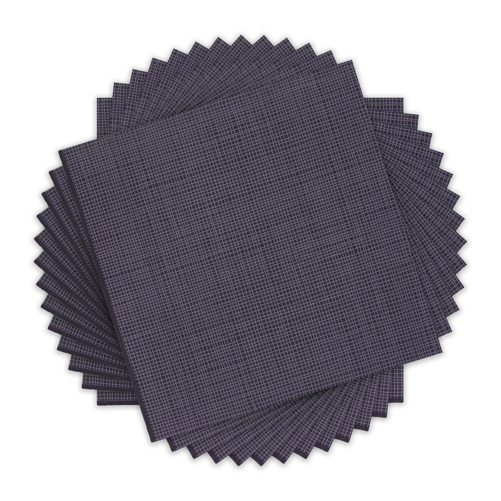 Luxenap Square Black Paper Napkin - Double Point, 2-Ply, with White Threads - 15 3/4'' x 15 3/4'' - 50 count box
