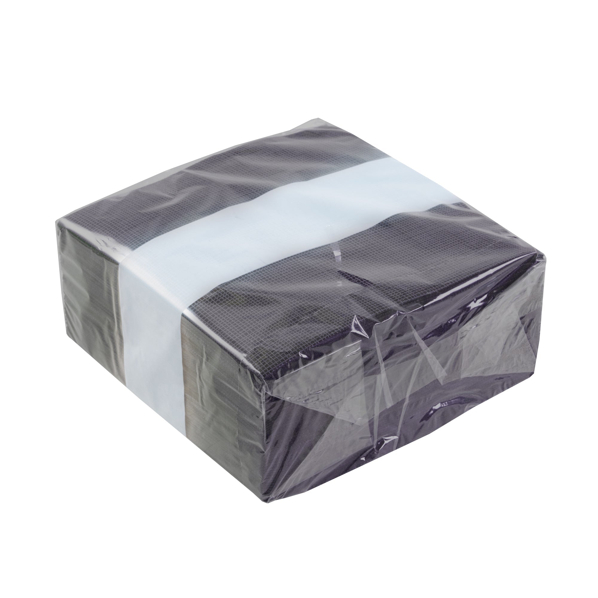 Luxenap Square Black Paper Napkin - Double Point, 2-Ply, with White Threads - 15 3/4'' x 15 3/4'' - 1200 count box