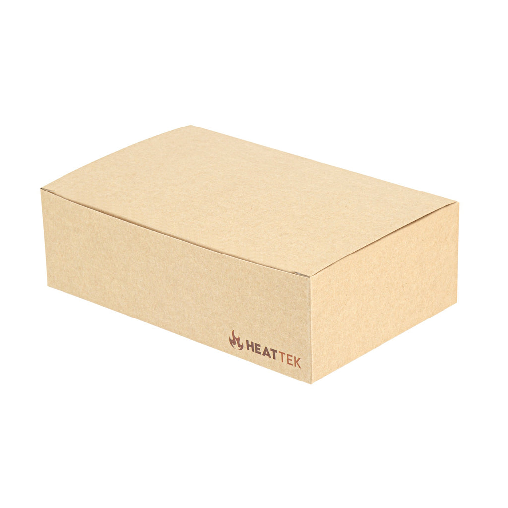 Heat Tek Kraft Paper Take Out Container - Oven-Safe, with Tuck Top - 9" x 5 3/4" x 2 3/4" - 100 count box