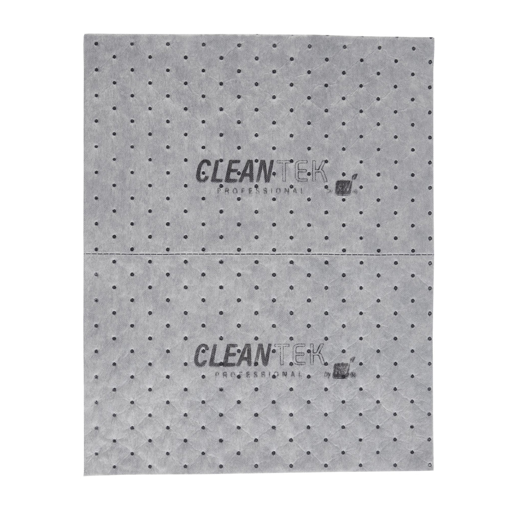 Clean Tek Professional Gray Universal Sorbent Pad - Heavy Weight, Perforated - 15" x 19" - 100 count box