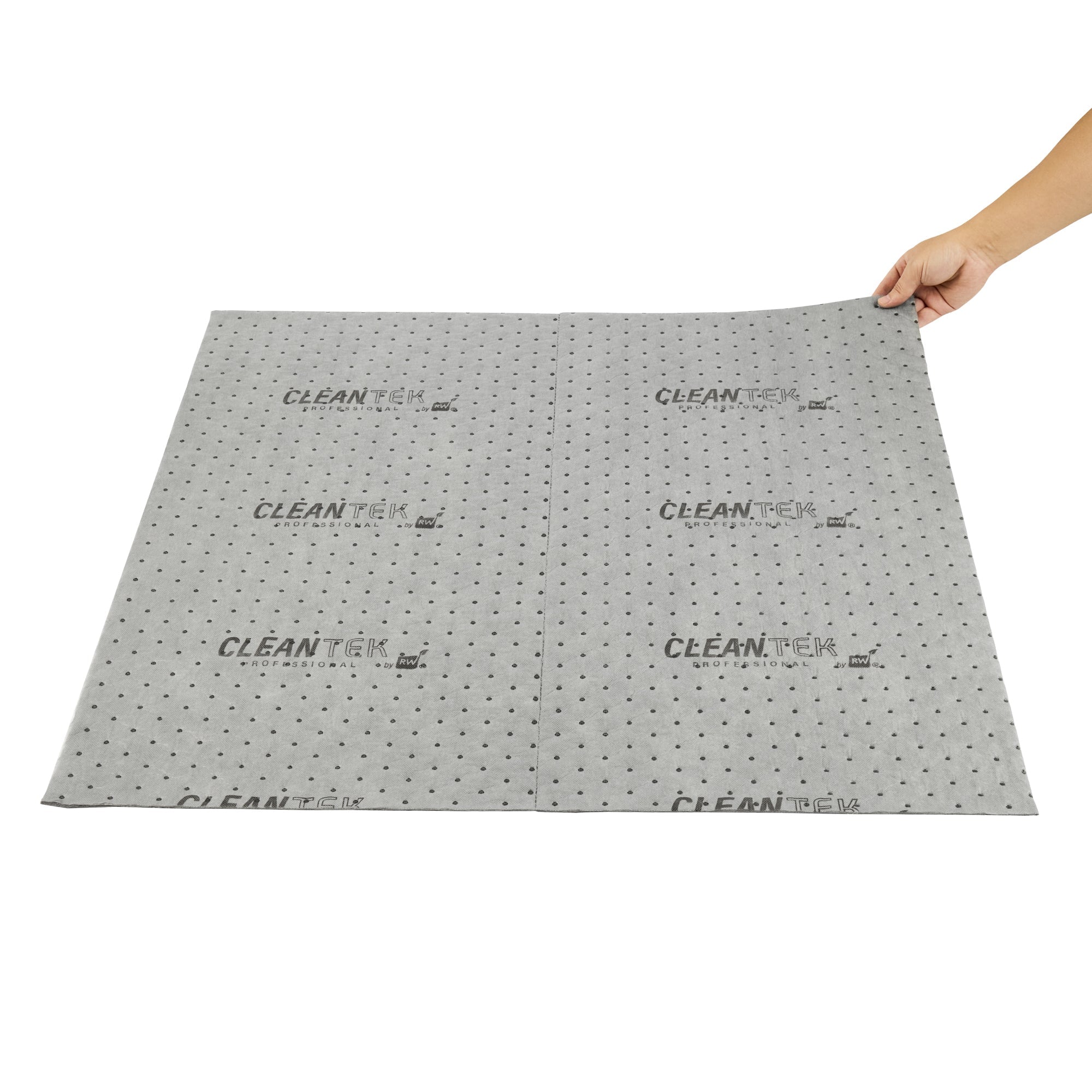 Clean Tek Professional Gray Universal Sorbent Pad - Heavy Weight, Perforated - 30" x 30" - 50 count box