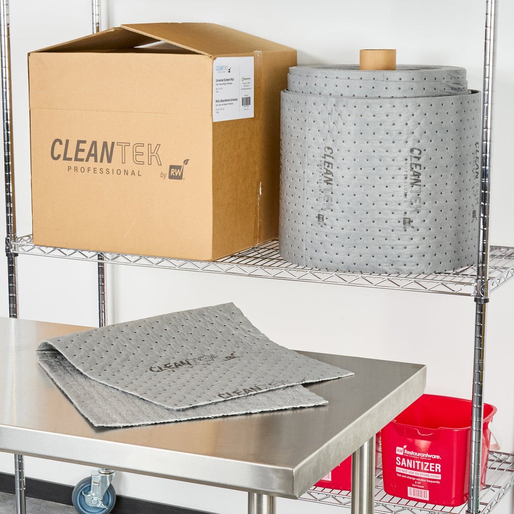 Clean Tek Professional Gray Universal Sorbent Roll - Heavy Weight, Perforated - 150' x 15" - 1 count box