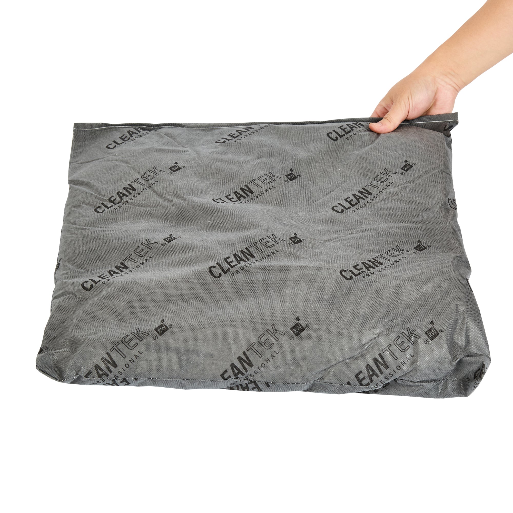 Clean Tek Professional Gray Universal Sorbent Pillow - 18" x 18" - 10 count box