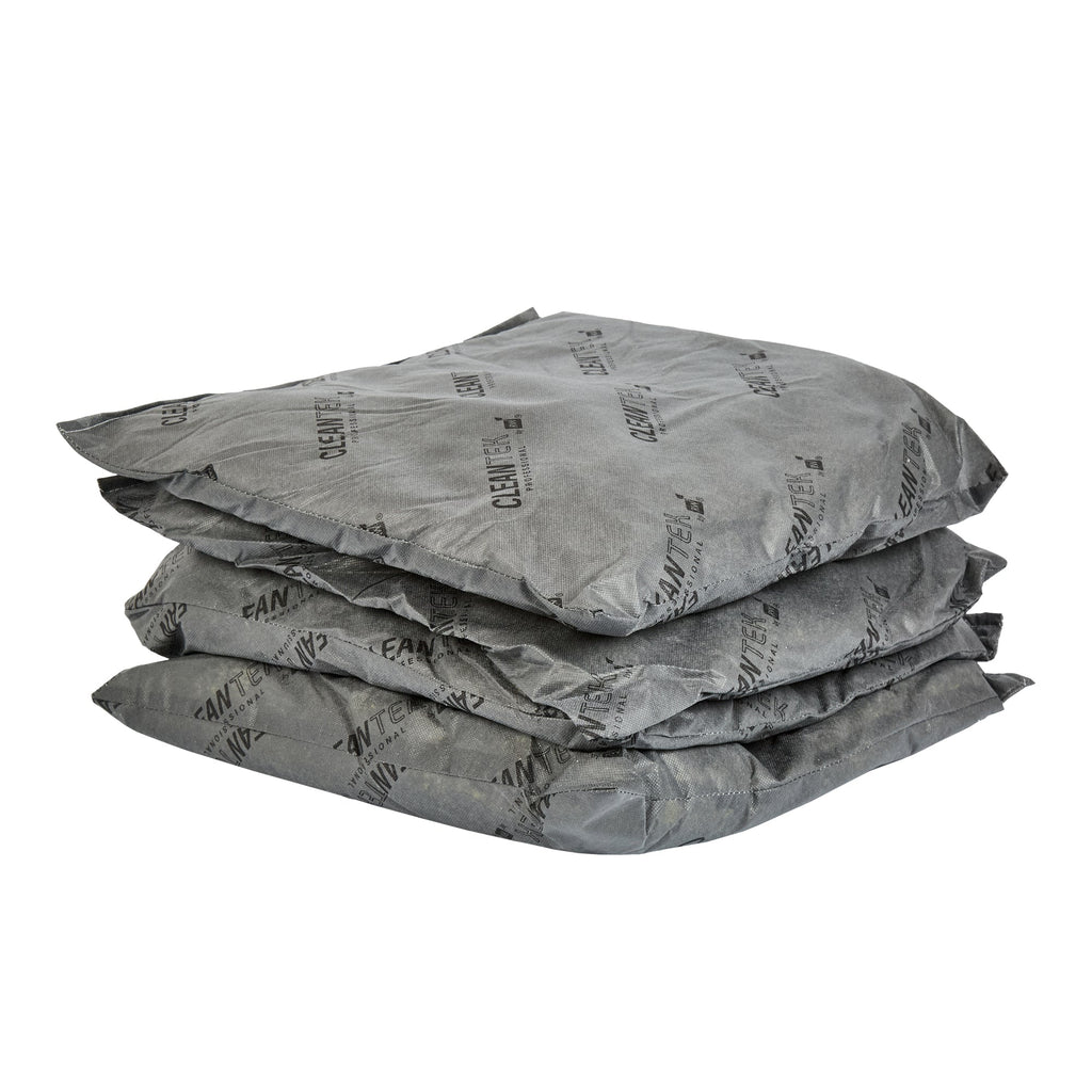 Clean Tek Professional Gray Universal Sorbent Pillow - 18" x 18" - 10 count box