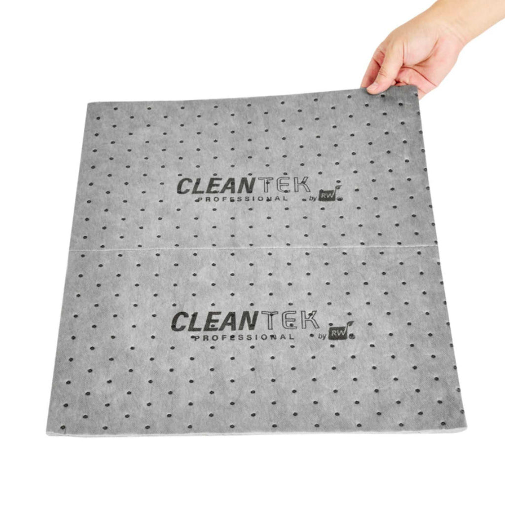 Clean Tek Professional Gray Universal Sorbent Pad - Extra Duty, Perforated - 15" x 19" - 100 count box