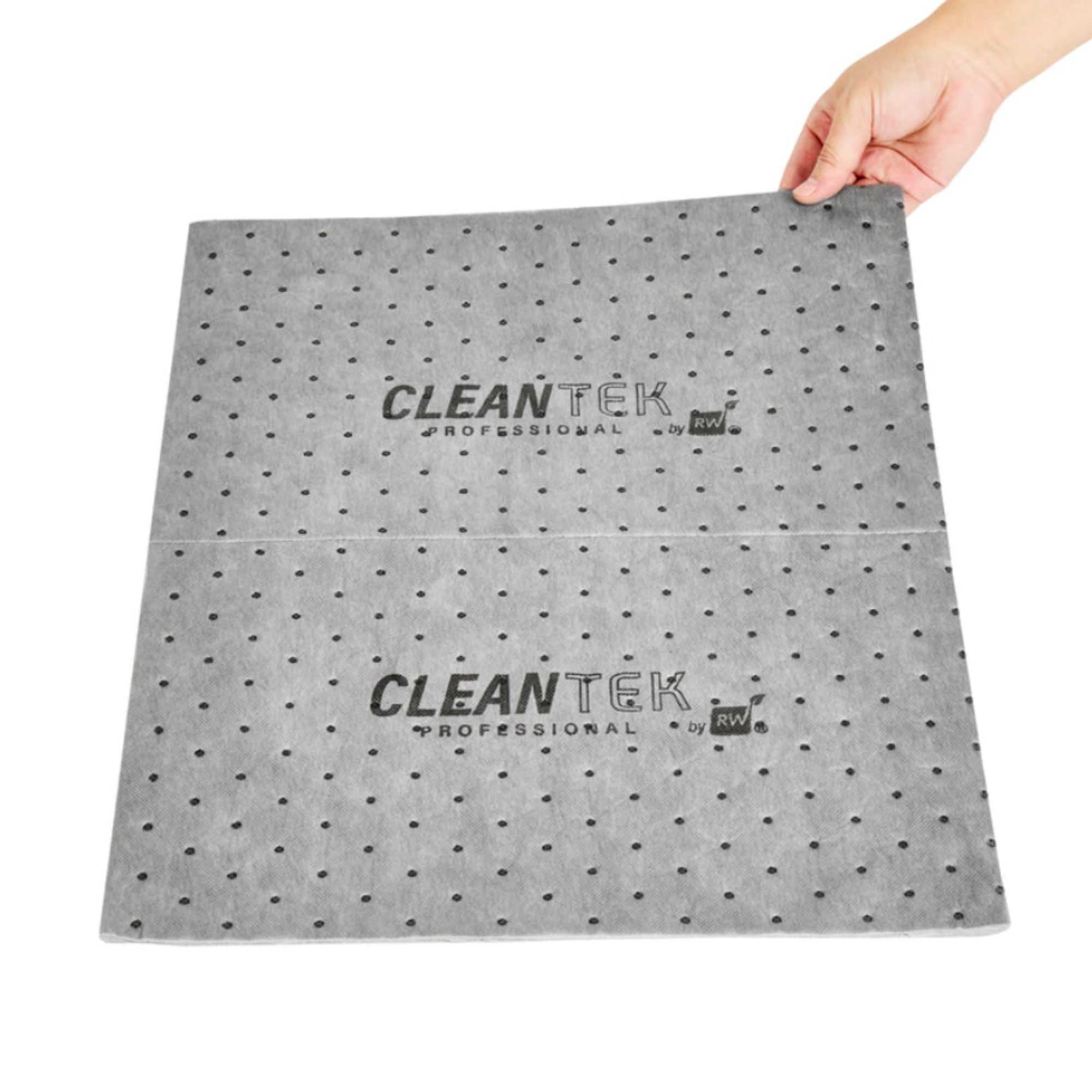 Clean Tek Professional Gray Universal Sorbent Pad - Extra Duty, Perforated - 15" x 19" - 100 count box
