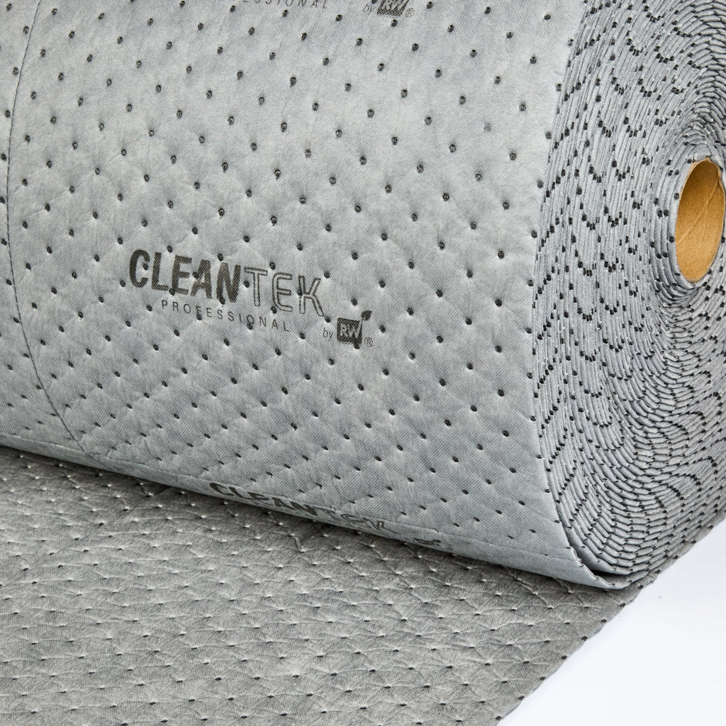 Clean Tek Professional Gray Universal Sorbent Roll - Extra Duty, Perforated - 150' x 30" - 1 count box