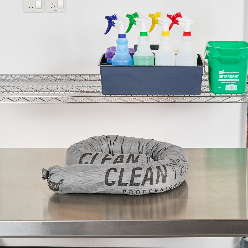 Clean Tek Professional Gray Universal Sorbent Sock - Heavy Duty - 4' x 3" - 20 count box
