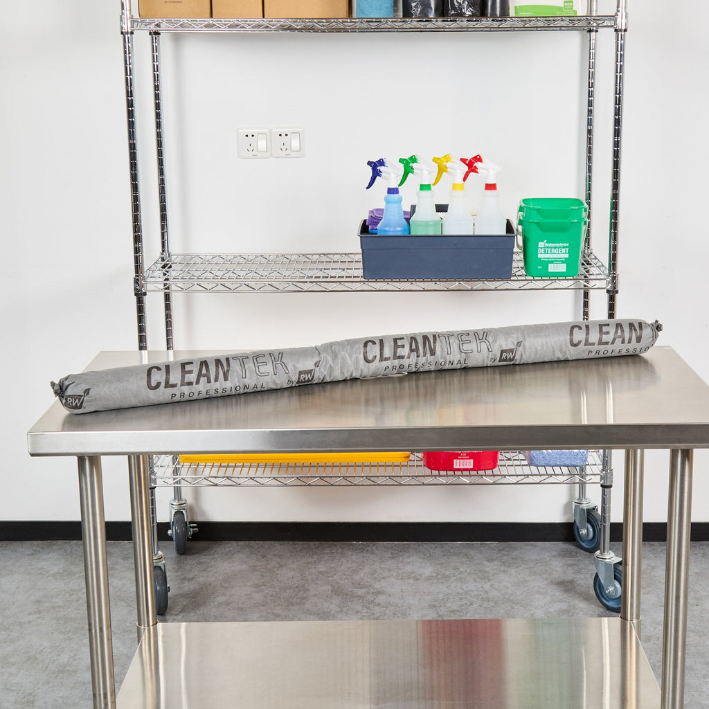 Clean Tek Professional Gray Universal Sorbent Sock - Heavy Duty - 4' x 3" - 20 count box