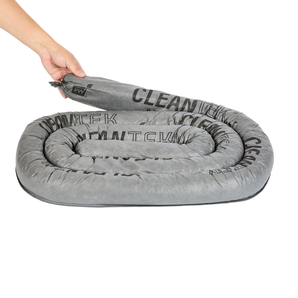Clean Tek Professional Gray Universal Sorbent Sock - Heavy Duty - 12' x 3" - 1 count box