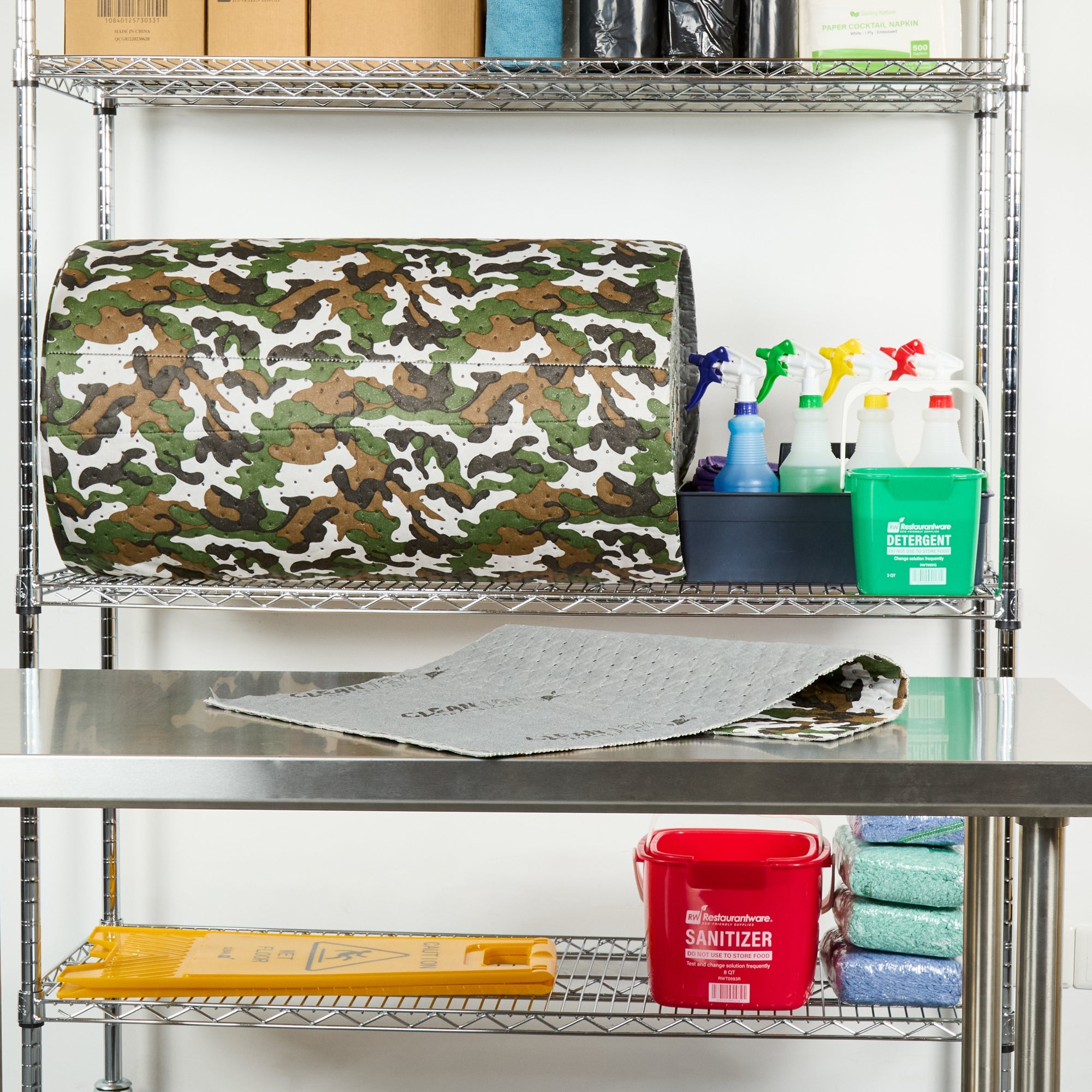 Clean Tek Professional Camouflage Universal Sorbent Mat - Perforated - 150' x 30" - 1 count box