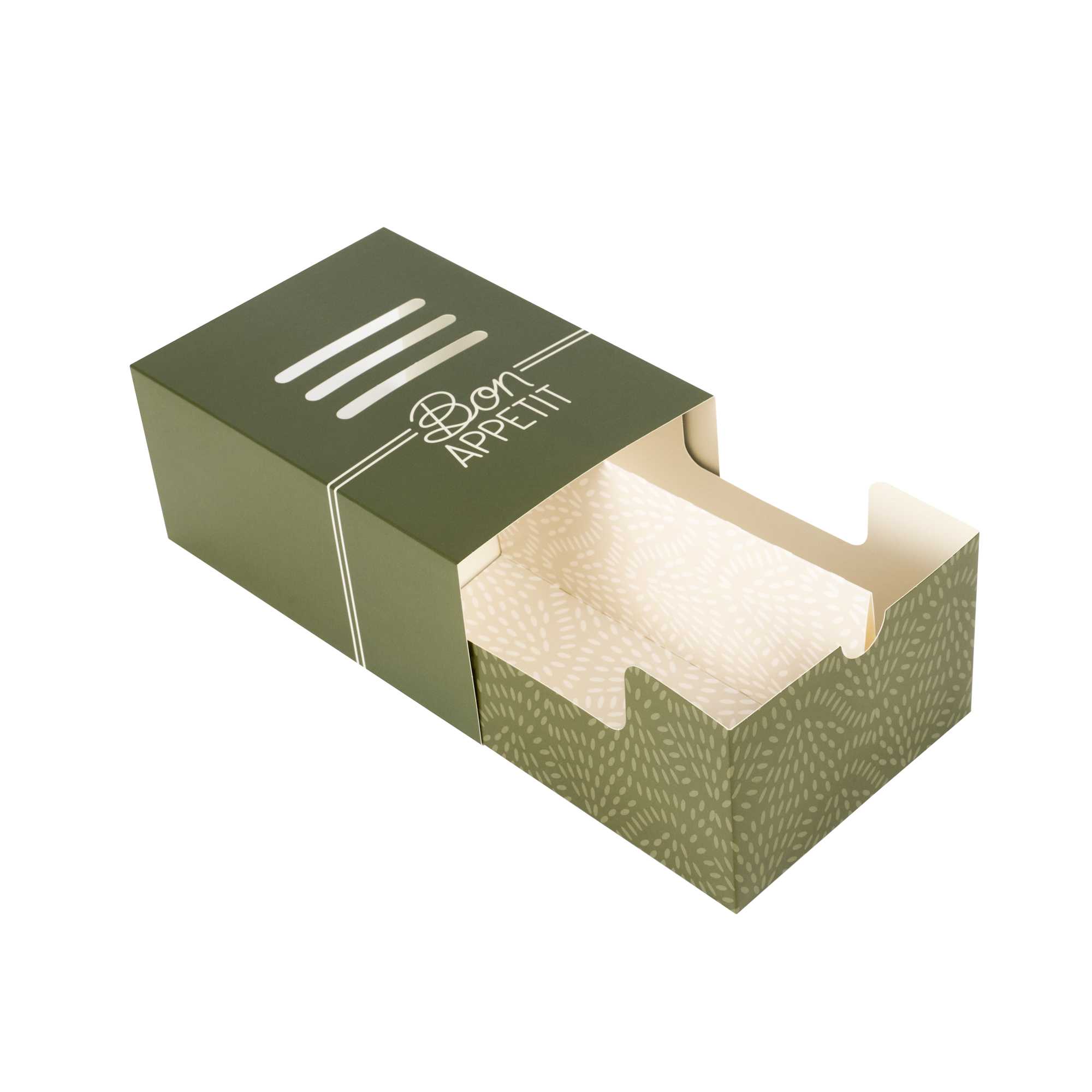Cater Tek Rectangle Green Paper Hot Dog / Sandwich Tray - with Cover and Divider - 8 1/4" x 5 3/4" x 3 3/4" - 100 count box