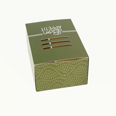 Cater Tek Rectangle Green Paper Hot Dog / Sandwich Tray - with Cover and Divider - 8 1/4" x 5 3/4" x 3 3/4" - 100 count box