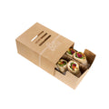 Cater Tek Rectangle Kraft Paper Hot Dog / Sandwich Tray - with Cover and Divider - 8 1/4" x 5 3/4" x 3 3/4" - 100 count box