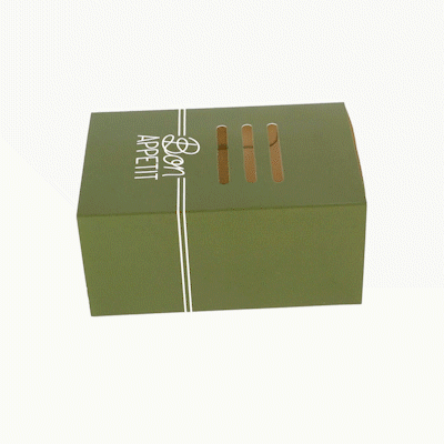 Cater Tek Rectangle Green Paper Burger Tray - with Cover and Divider - 8 1/4" x 5 3/4" x 3 3/4" - 100 count box