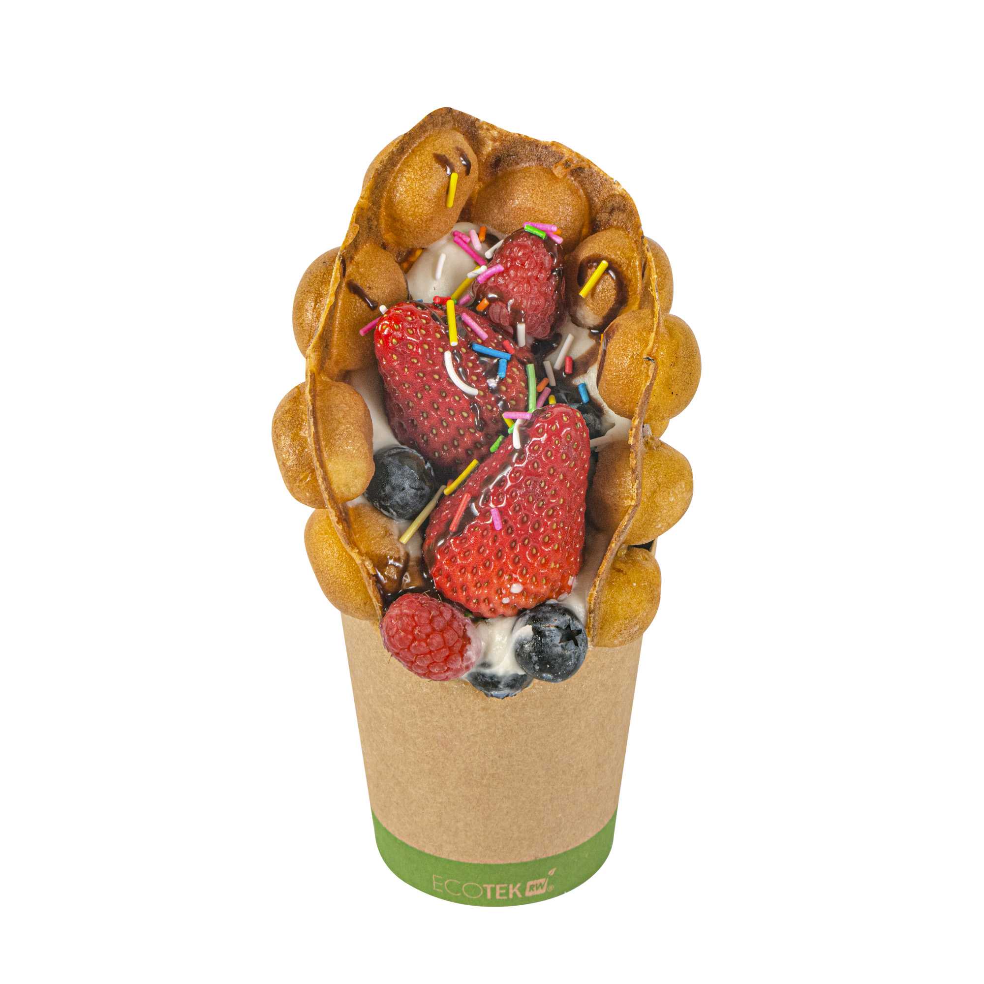 Sustain 12 oz Round Kraft Paper Incline Cup - with PLA Lining, Compostable - 3 1/2" x 3 1/2" x 4 3/4" - 100 count box