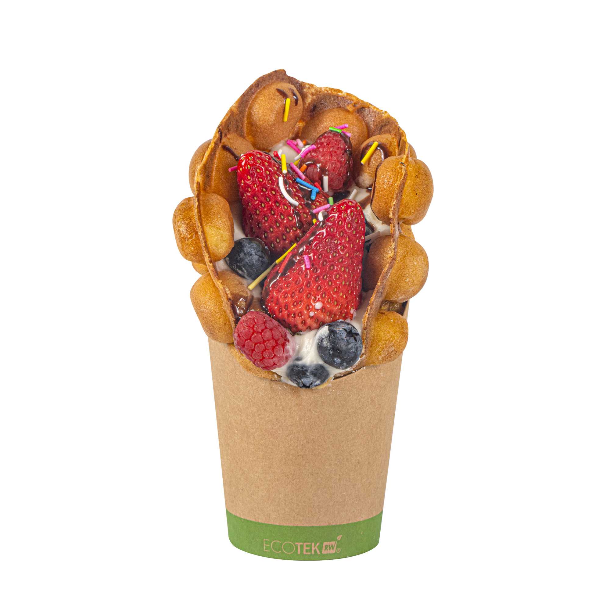 Sustain 12 oz Round Kraft Paper Incline Cup - with PLA Lining, Compostable - 3 1/2" x 3 1/2" x 4 3/4" - 100 count box