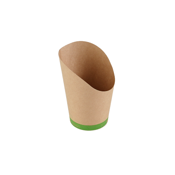 Sustain 12 oz Round Kraft Paper Incline Cup - with PLA Lining, Compostable - 3 1/2" x 3 1/2" x 4 3/4" - 100 count box