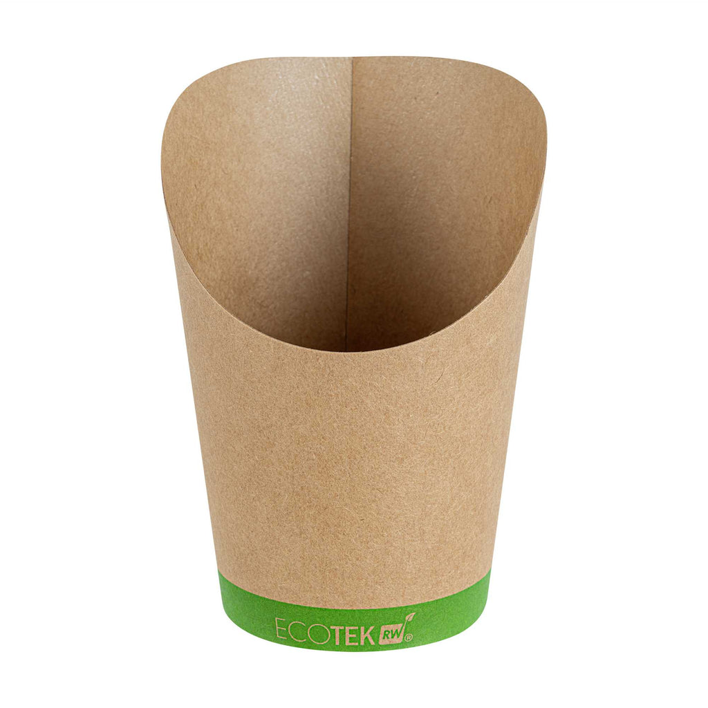 Sustain 12 oz Round Kraft Paper Incline Cup - with PLA Lining, Compostable - 3 1/2" x 3 1/2" x 4 3/4" - 100 count box