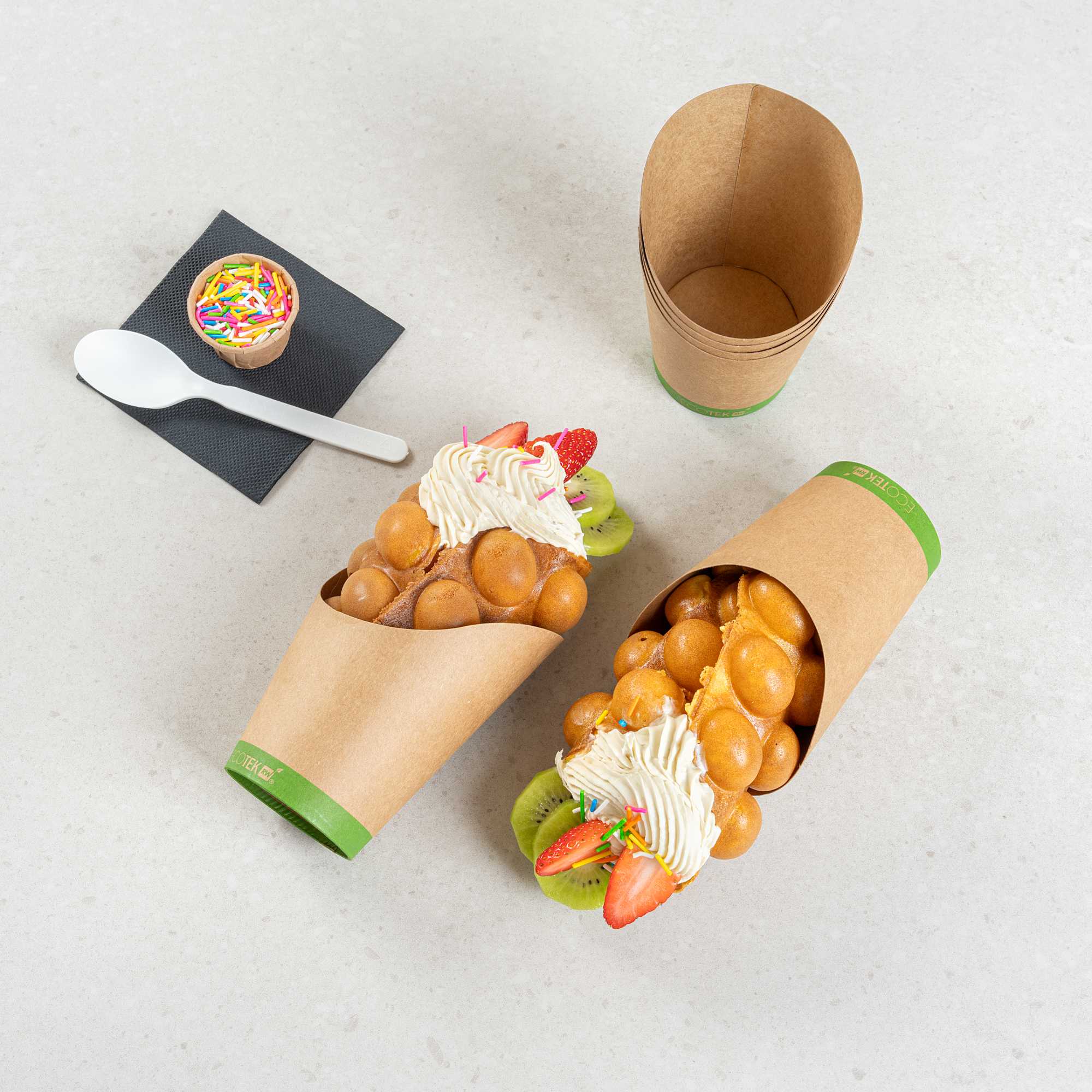 Sustain 12 oz Round Kraft Paper Incline Cup - with PLA Lining, Compostable - 3 1/2" x 3 1/2" x 4 3/4" - 100 count box