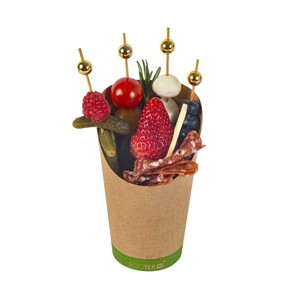 Sustain 16 oz Round Kraft Paper Incline Cup - with PLA Lining, Compostable - 3 1/2" x 3 1/2" x 5 3/4" - 100 count box
