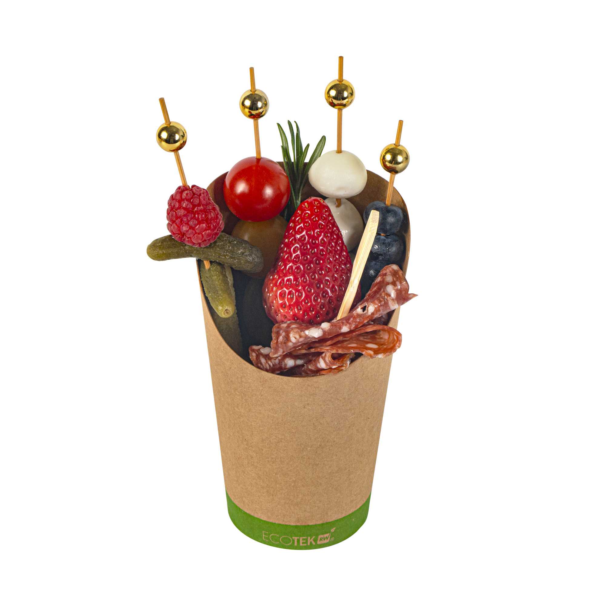 Sustain 16 oz Round Kraft Paper Incline Cup - with PLA Lining, Compostable - 3 1/2" x 3 1/2" x 5 3/4" - 100 count box