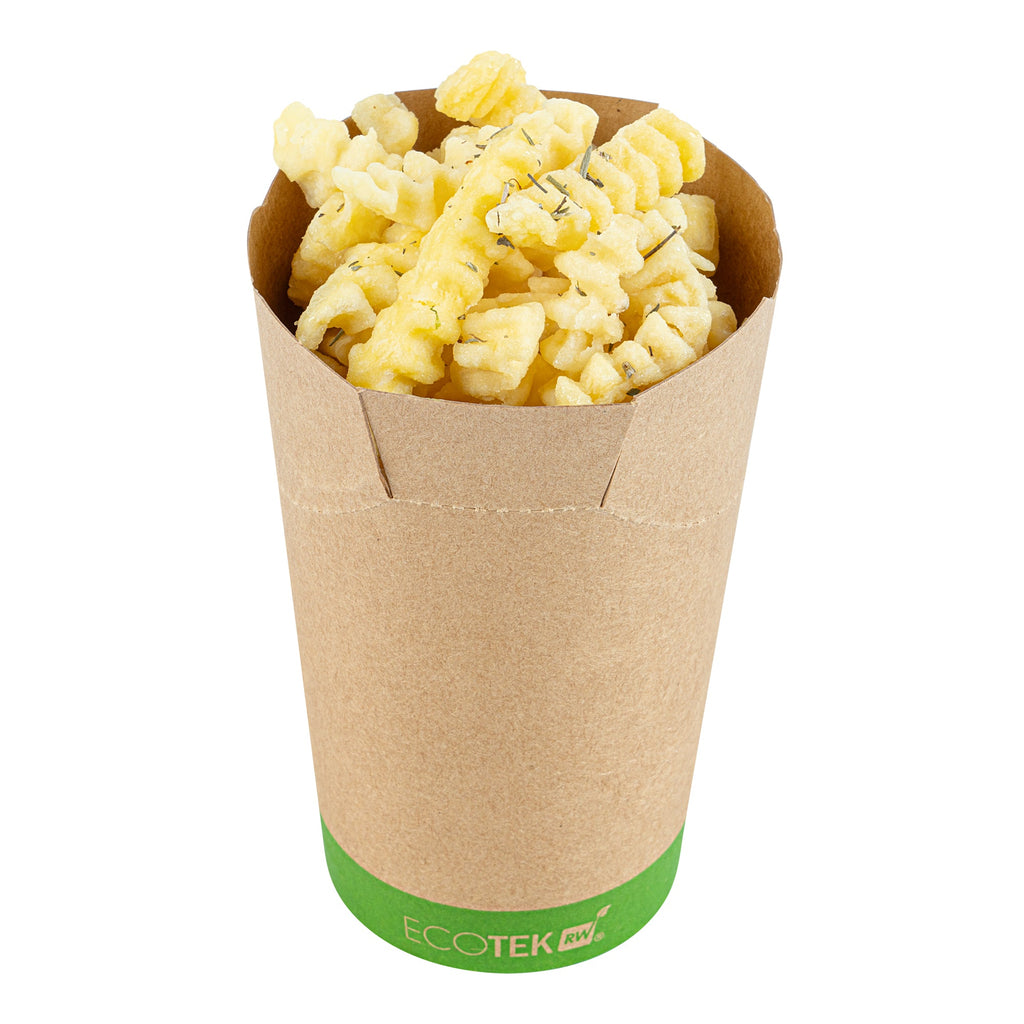 Sustain 16 oz Round Kraft Paper To Go Fry Cup - with PLA Lining, Compostable - 3 1/4" x 3 1/4" x 4 1/4" - 100 count box