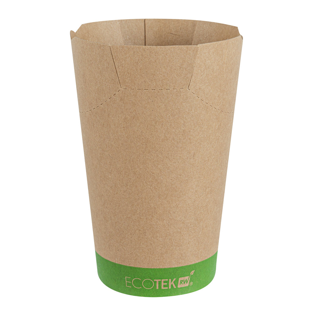 Sustain 16 oz Round Kraft Paper To Go Fry Cup - with PLA Lining, Compostable - 3 1/4" x 3 1/4" x 4 1/4" - 100 count box