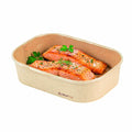 Heat Tek 17 oz Oval Kraft Paper Serving Container - Oven-Safe - 6 3/4" x 4 3/4" x 1 1/2" - 25 count box