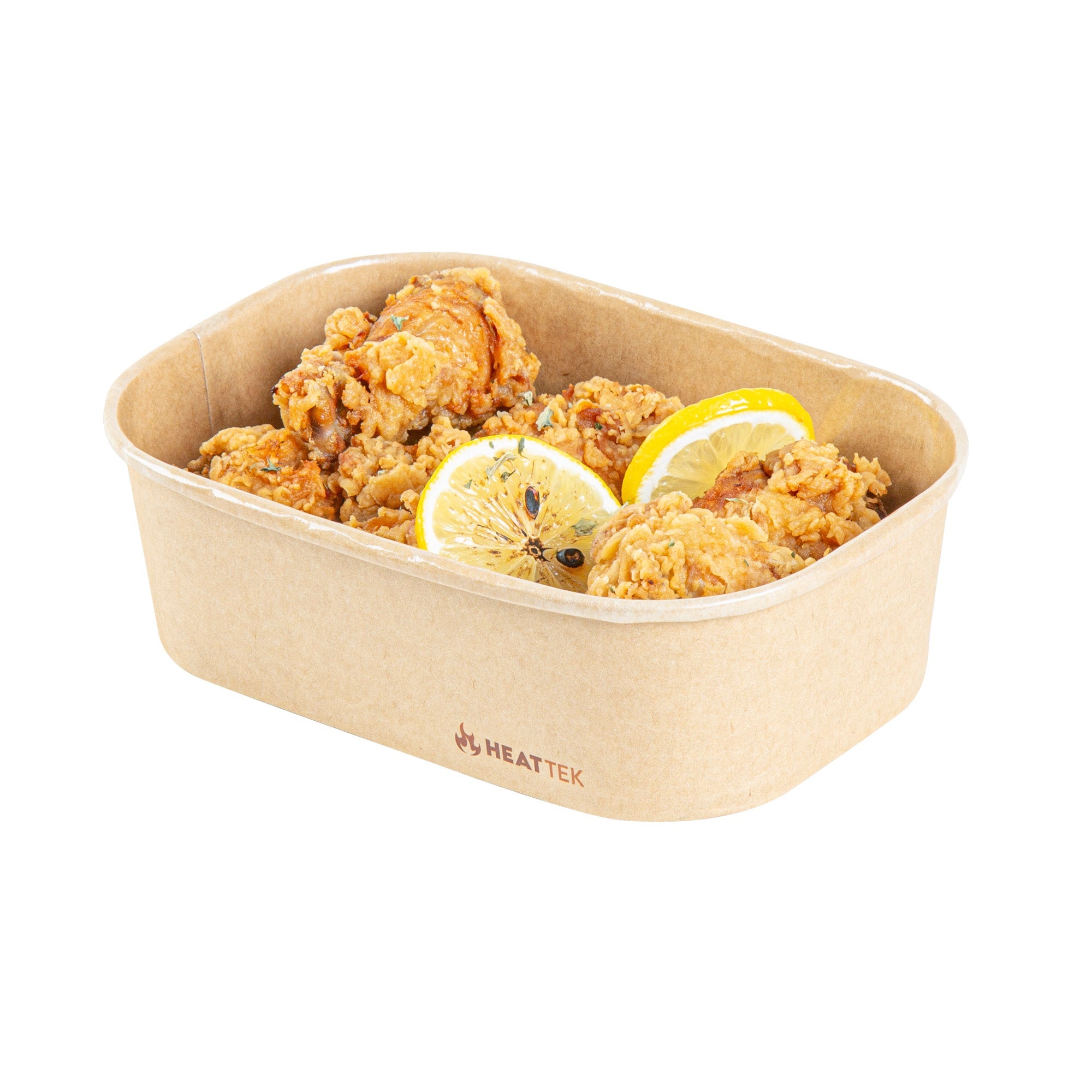 Heat Tek 20 oz Oval Kraft Paper Serving Container - Oven-Safe - 6 3/4" x 4 3/4" x 2" -100 count box