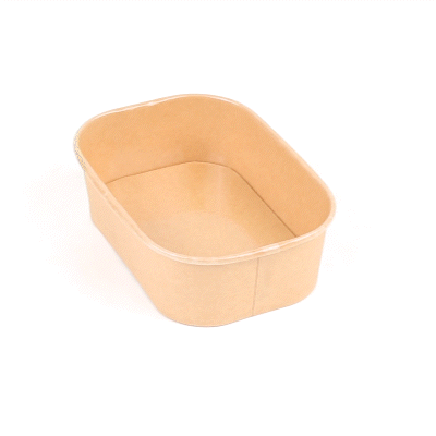 Heat Tek 20 oz Oval Kraft Paper Serving Container - Oven-Safe - 6 3/4" x 4 3/4" x 2" - 25 count box